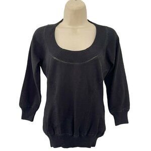 DOLCE & GABBANA  Black Crochet Knit Detailing Sweater